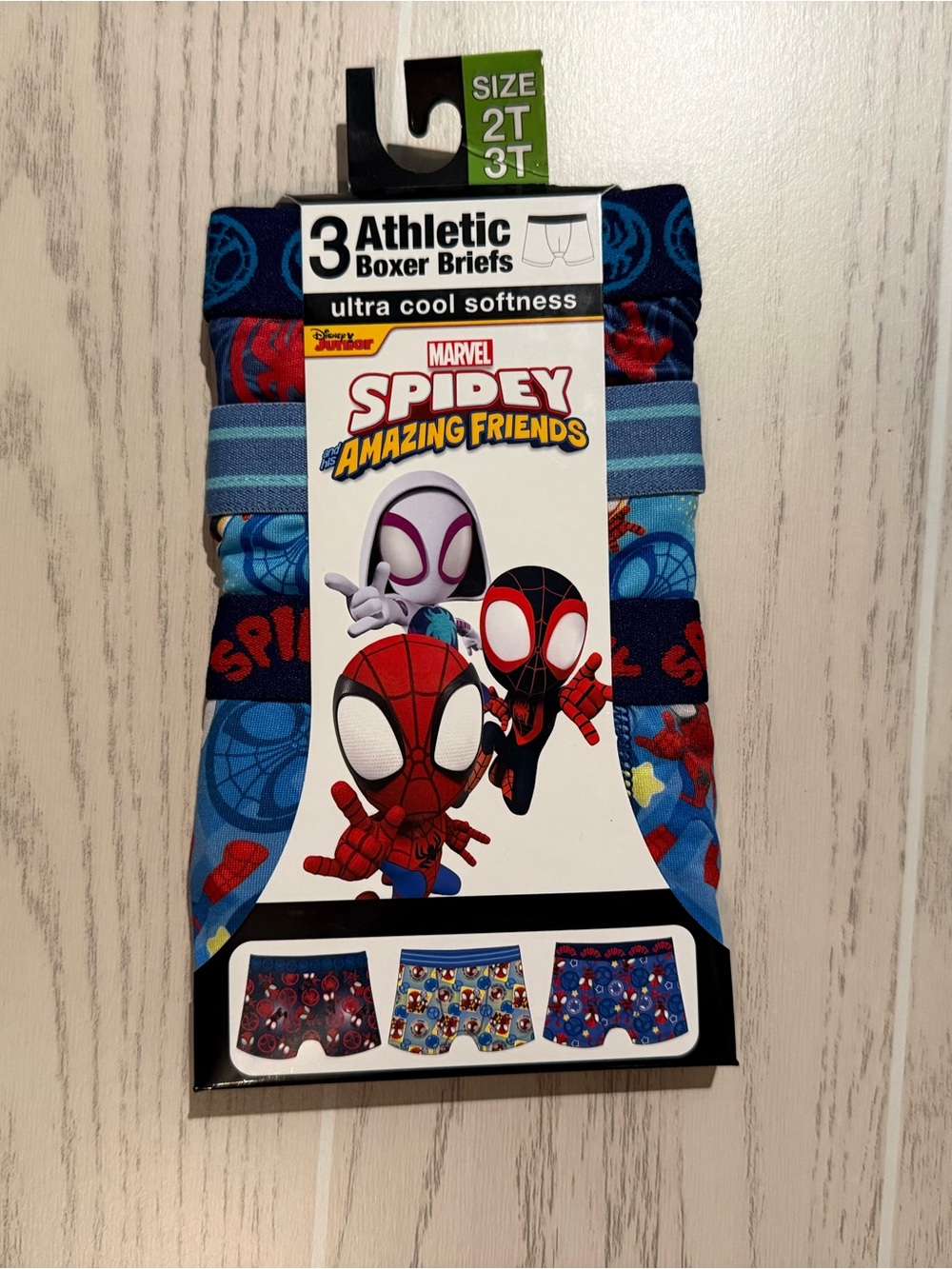 Marvel Spidey Amazing Friends Boys 2T/3T Boxer Briefs 3‎ Pack NWT